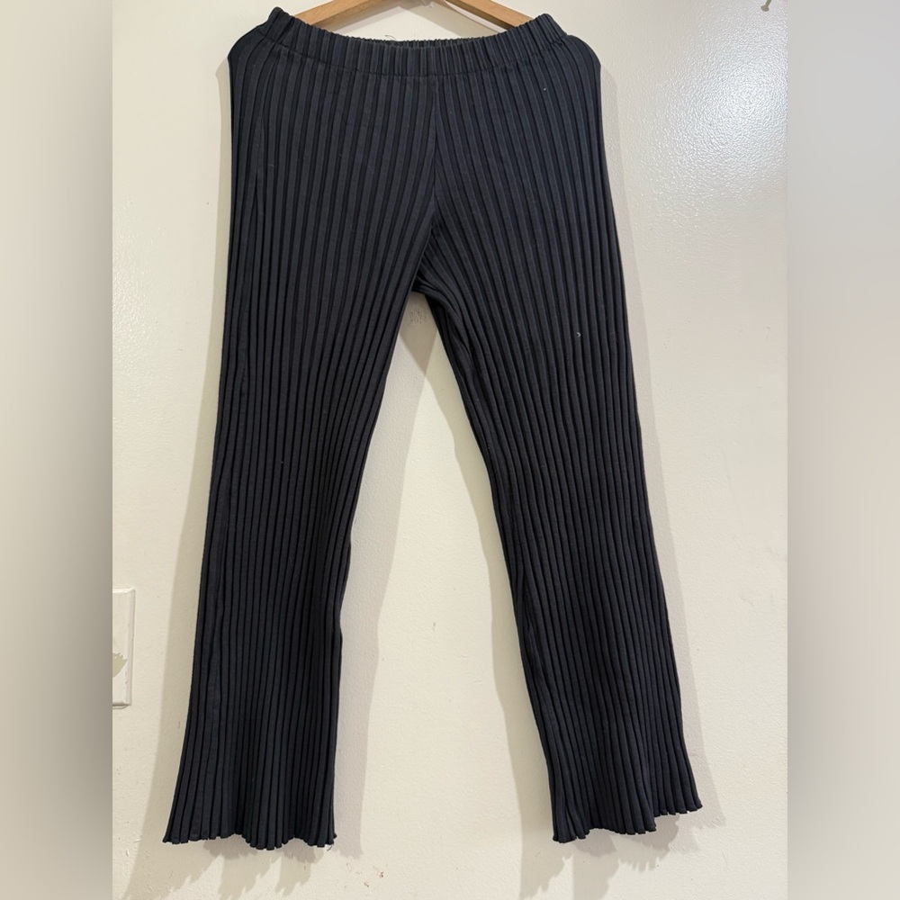 Simon Miller Black Ribbed Knit Leggings